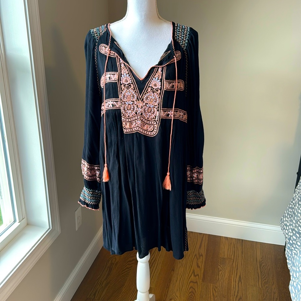 Free People Black long sleeve dress